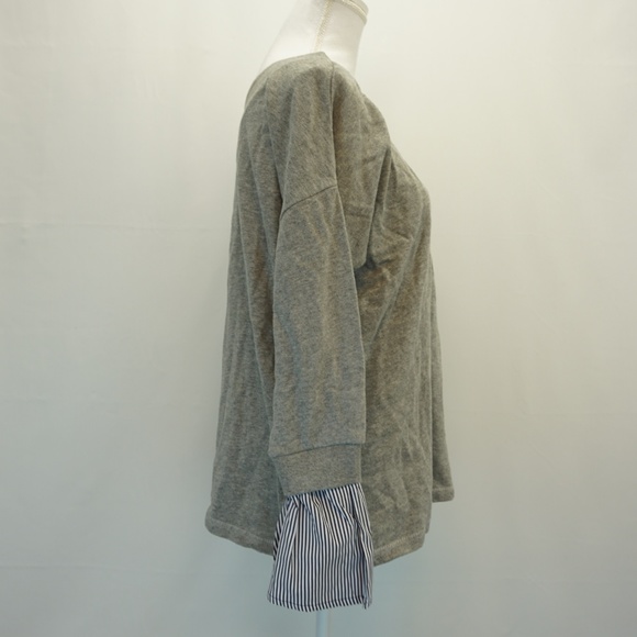 RD Style V Neck V Back Heather Gray Grey Top M - Picture 2 of 8